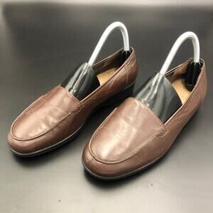 Cobbie Cuddlers Brown Leather Loafers, Women's Size 6.5W/EUR 37